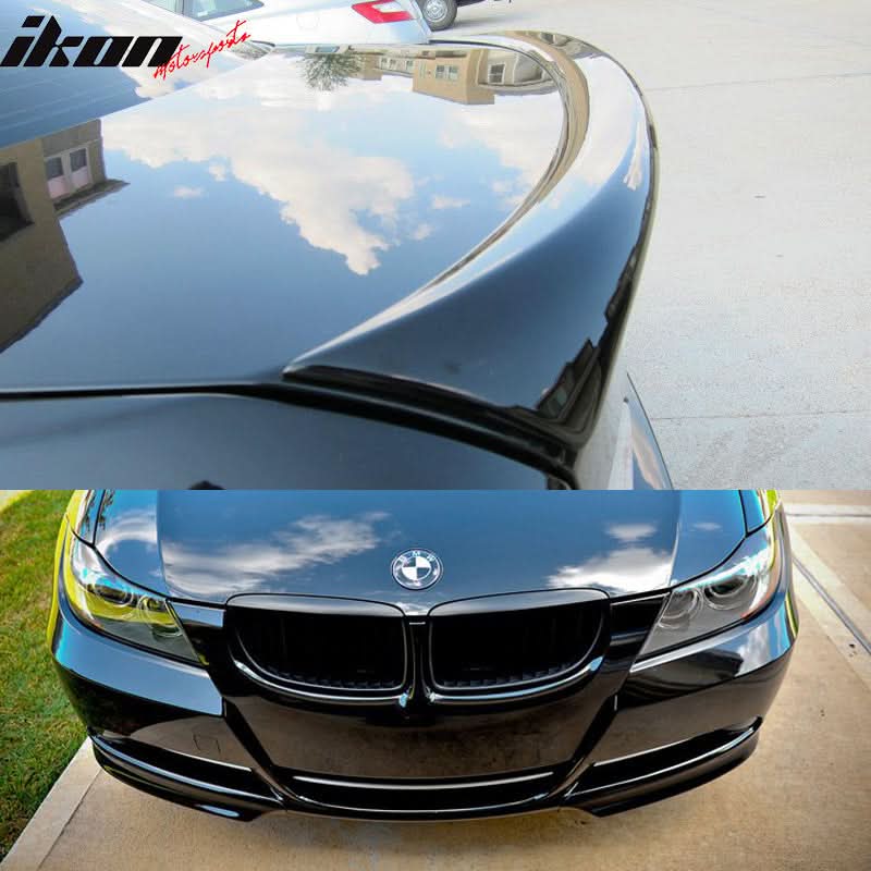 2006-2008 BMW E90 OE Style #300 White Trunk Spoiler & Front Splitter