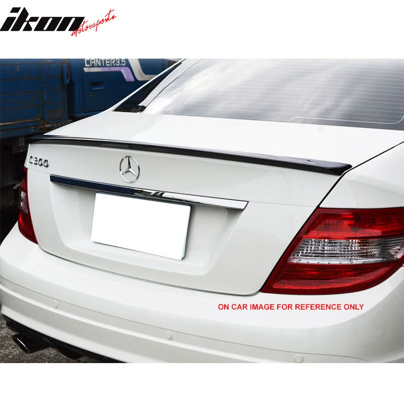 2008-2014 Benz C Class W204 Sedan Ikon Carbon Fiber Rear Trunk Spoiler