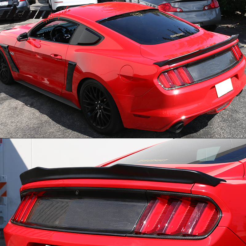 2015-2023 Ford Mustang H High Kick Style Unpainted Trunk Spoiler ABS