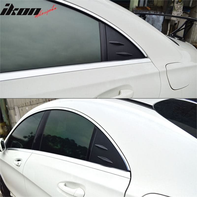 2014-2019 Benz W117 C117 CLS-Class 4Dr Matte Black Side Window Louvers