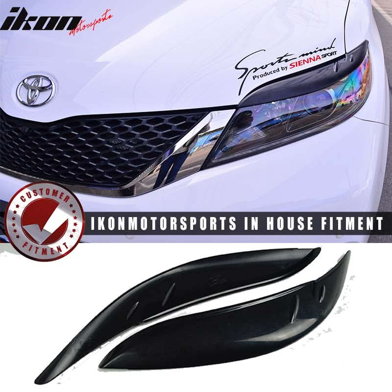 2011-2017 Toyota Sienna Headlight Eyelids Eyebrows Cover ABS