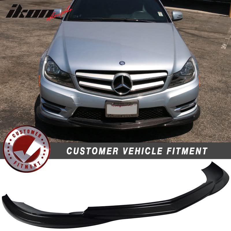 2012-2014 Benz C Class W204 LCI Front Bumper Lip Carbon Fiber