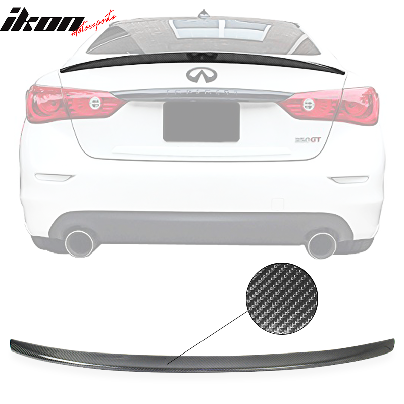 2014-2022 Infiniti Q50 Sedan 4Dr Ikon Style Carbon Fiber Trunk Spoiler