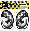 M7 Eye Decal Set (R50-R53)-Checkered Flag-Grayscale