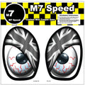M7 Eye Decal Set (R50-R53)-Union Jack Flag-Grayscale