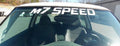 "M7 Speed"  Windshield Banner | Silver | Straight (R58, R59)  3.5" Tall