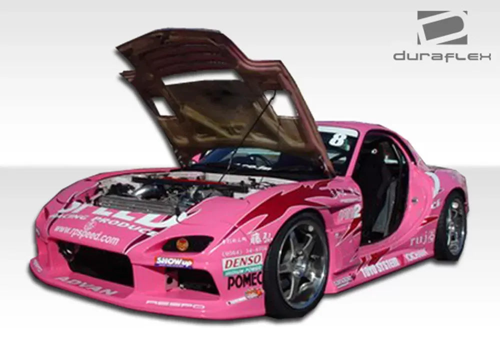Duraflex Sleek Front Bumper Cover Compatible With 1993-1997 Mazda RX7 - 1 Piece