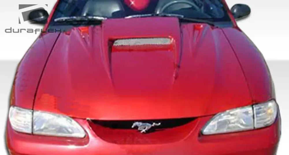 Duraflex Spyder 3 Hood Compatible With 1994-1998 Ford Mustang - 1 Piece