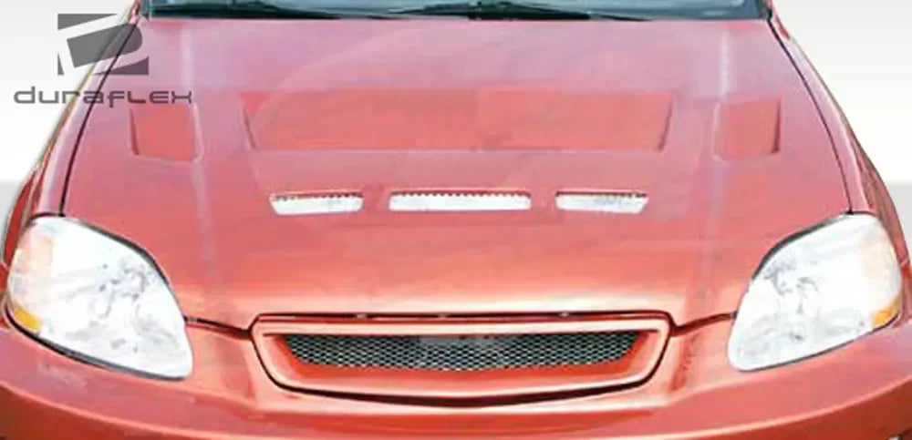 Duraflex Predator Hood Compatible With 1996-1998 Honda Civic - 1 Piece