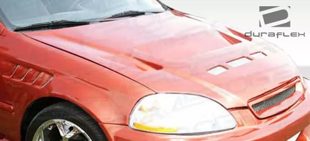 Duraflex Predator Hood Compatible With 1996-1998 Honda Civic - 1 Piece