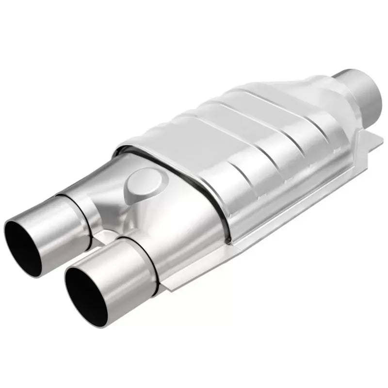 MagnaFlow HM Grade Universal Catalytic Converter 2.5in Inlet, Stainless Steel, Fits Multiple Models