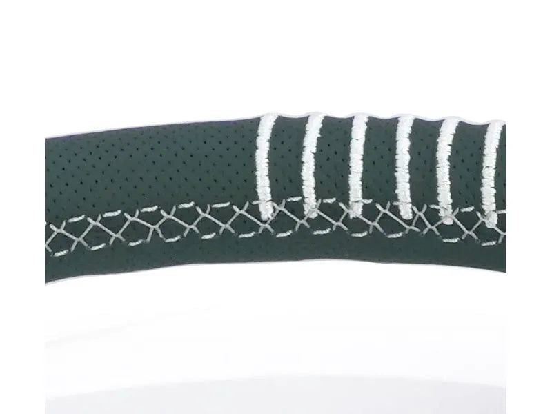NRG Steering Wheel - 20 Year Anniversary Emerald Perforated Leather, Silver Stitching