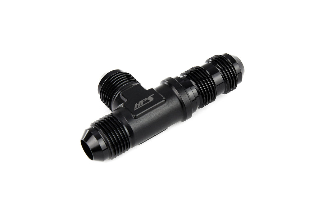 HPS Performance Products AN Male to Male Bulkhead Adapter, Aluminum, Black