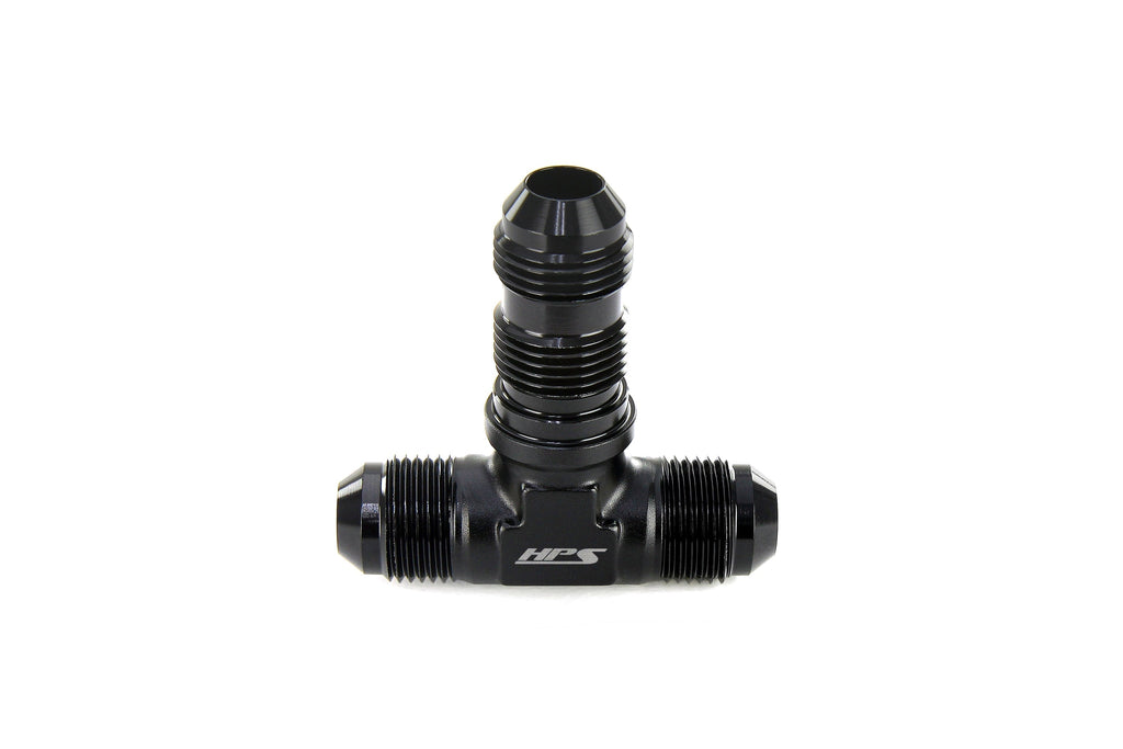 HPS Performance Products AN Male to Male Bulkhead Adapter, Aluminum, Black