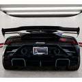 V Style Dry Carbon Fiber Rear Wing with Base Panel for Lamborghini Huracan LP580 LP610 EVO