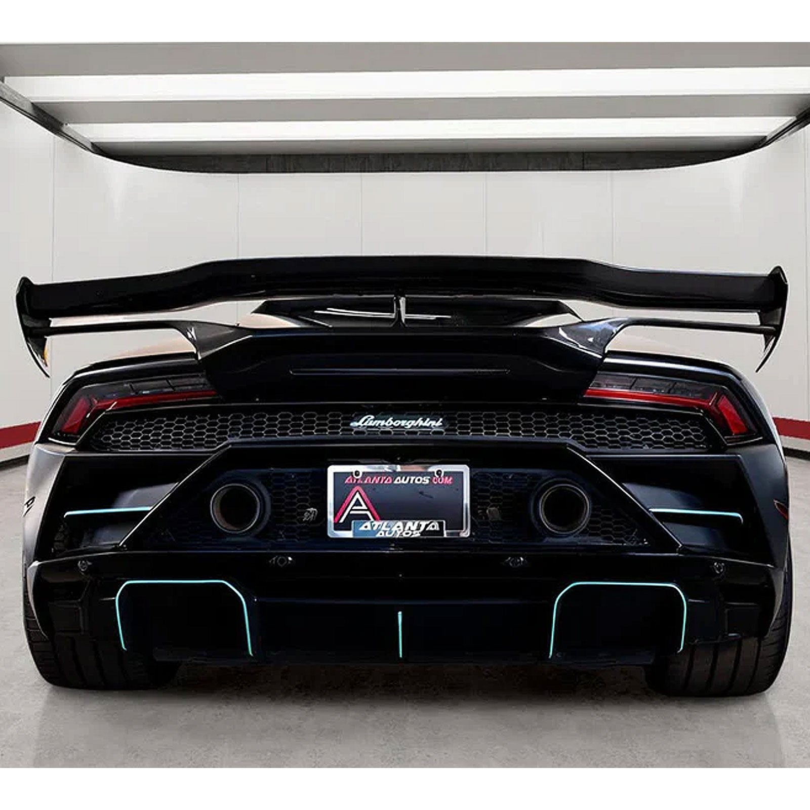 V Style Dry Carbon Fiber Rear Wing with Base Panel for Lamborghini Huracan LP580 LP610 EVO