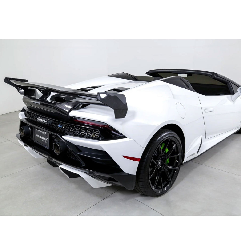 V Style Dry Carbon Fiber Rear Wing with Base Panel for Lamborghini Huracan LP580 LP610 EVO