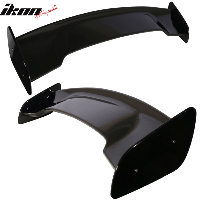 Universal 57In GT Style Gloss Black Trunk Spoiler LED Brake Light ABS