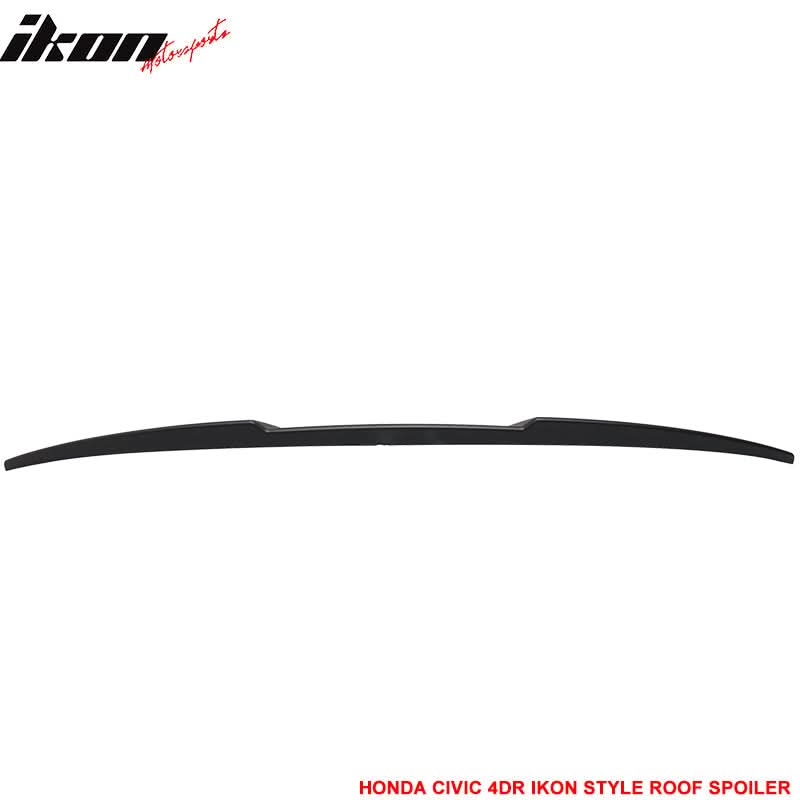 Fits 16-21 Civic X Sedan Trunk Spoiler Decklid + IKON Roof Spoiler