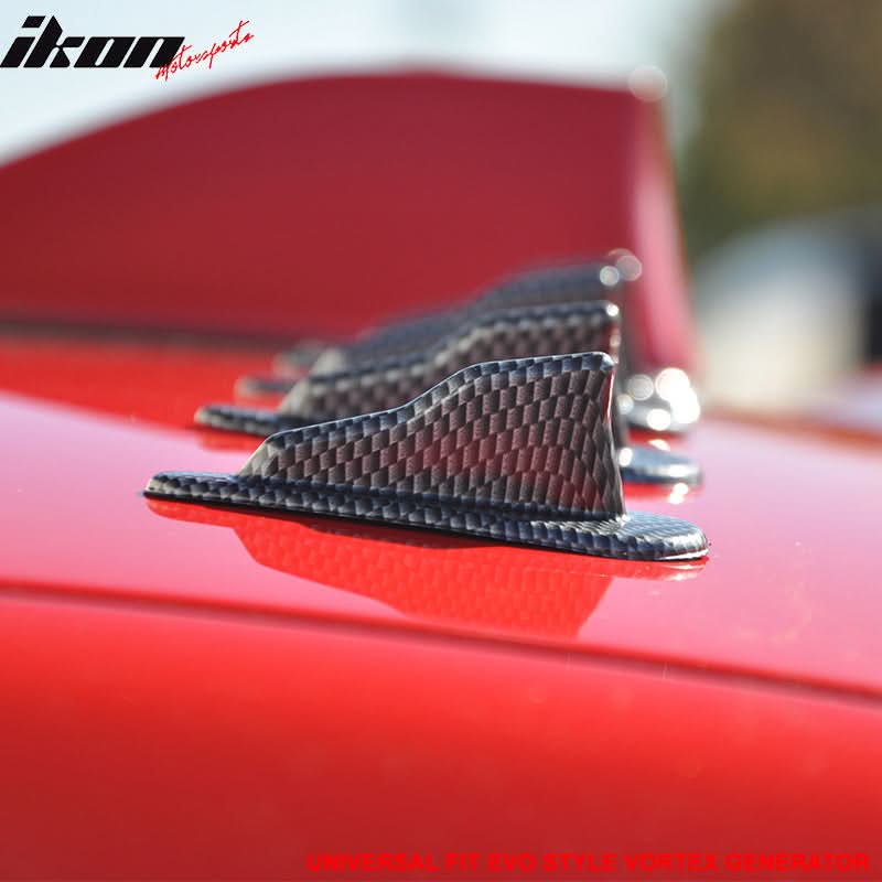 Universal EVO Style Carbon Fiber Print Shark Fin Vortex Generator PP