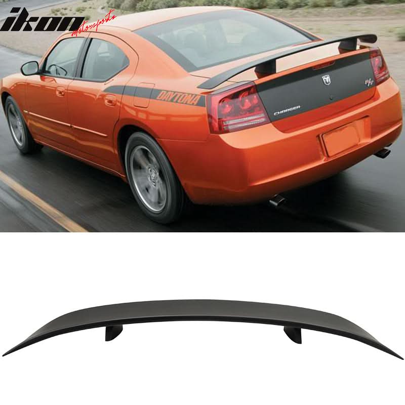 Fits 06-10 Dodge Charger Front Bumper Lip+Rear Auto Spoiler Wing PU