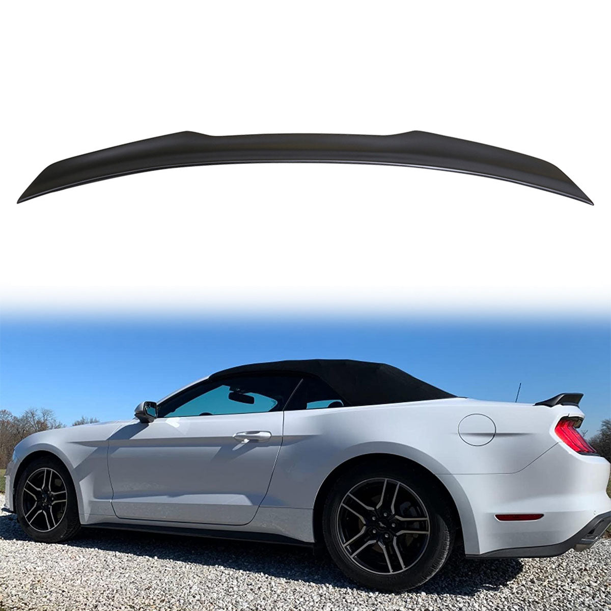 2015-2023 Ford Mustang Coupe H High Kick V Trunk Spoiler ABS