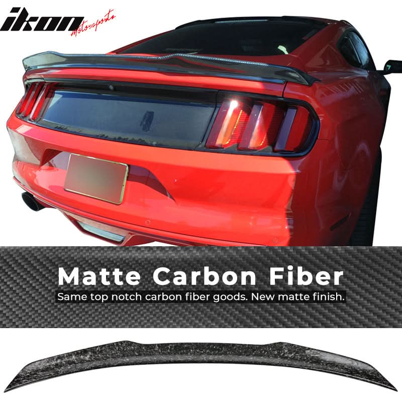 2015-2022 Ford Mustang V Style Forged Carbon Fiber Trunk Spoiler Wing