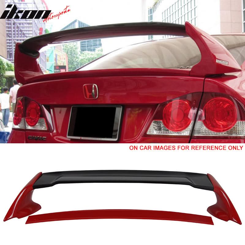 2006-2011 Honda Civic Mugen Style Painted Trunk Spoiler ABS CF Top