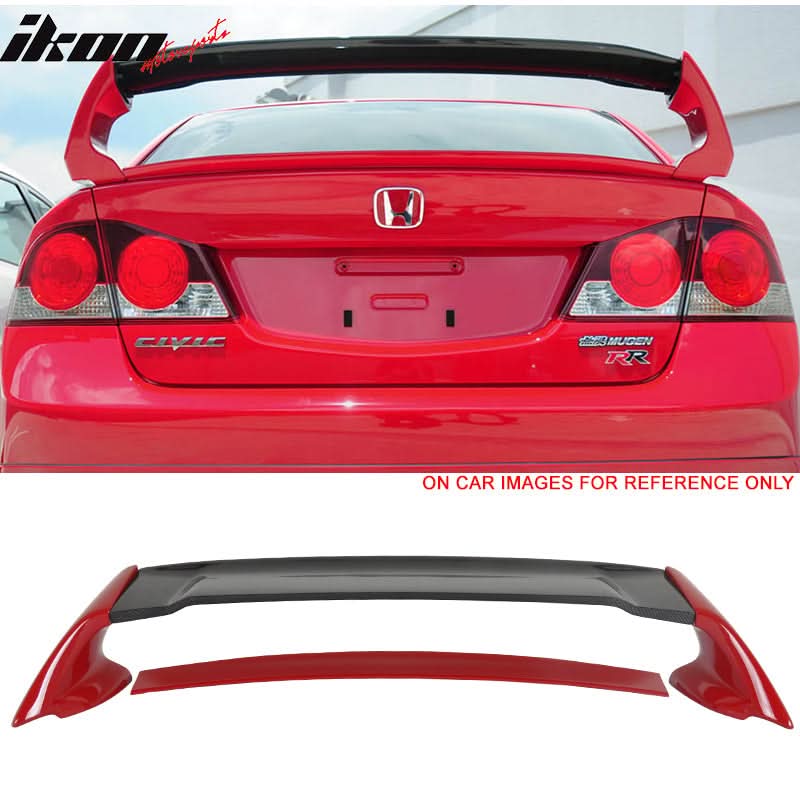 2006-2011 Honda Civic Mugen Style Painted Trunk Spoiler ABS CF Top