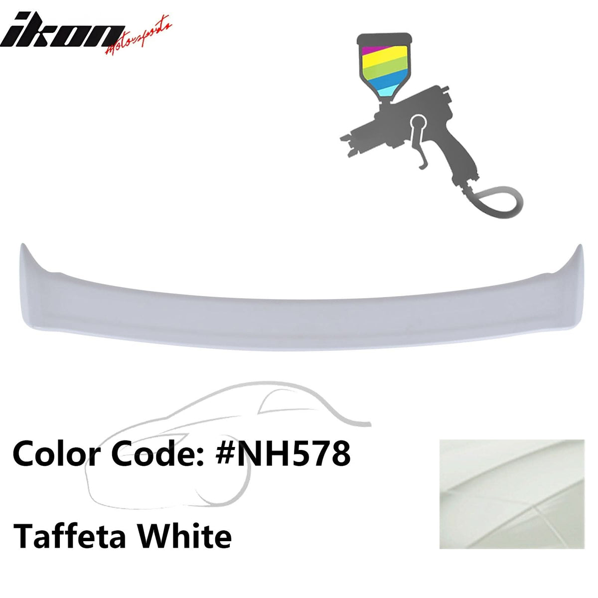 2006-2011 Honda Civic Sedan Si Style #NH578 White Trunk Spoiler W/LED