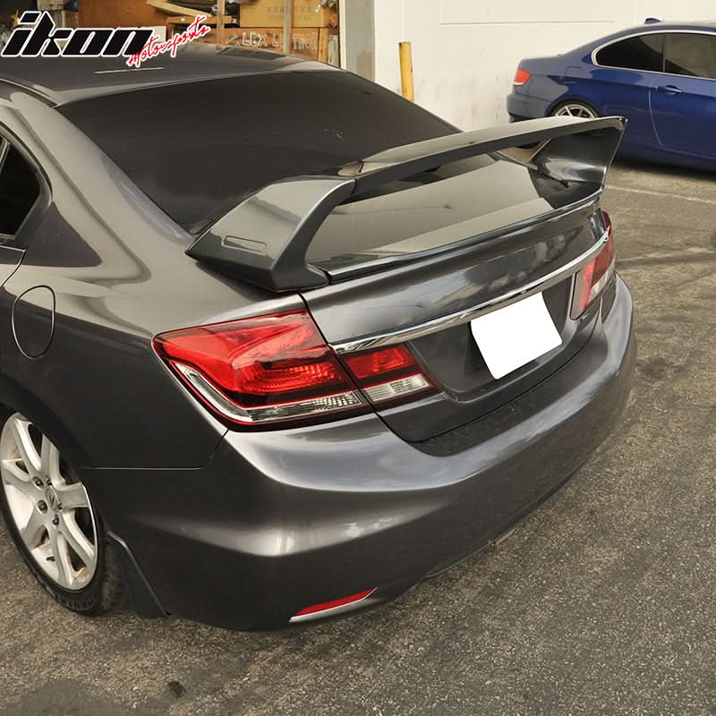 2012-2015 Honda Civic 4Dr Mugen Style Painted Trunk Spoiler Wing ABS