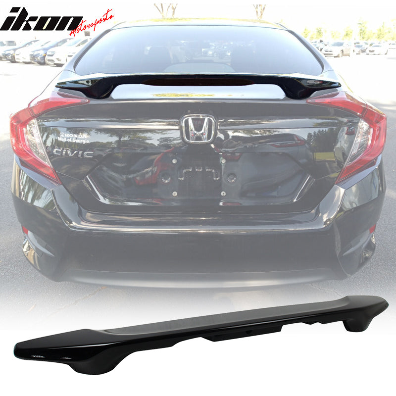 2016-2021 Honda Civic X Sedan Trunk Spoiler with LED Brake Light ABS