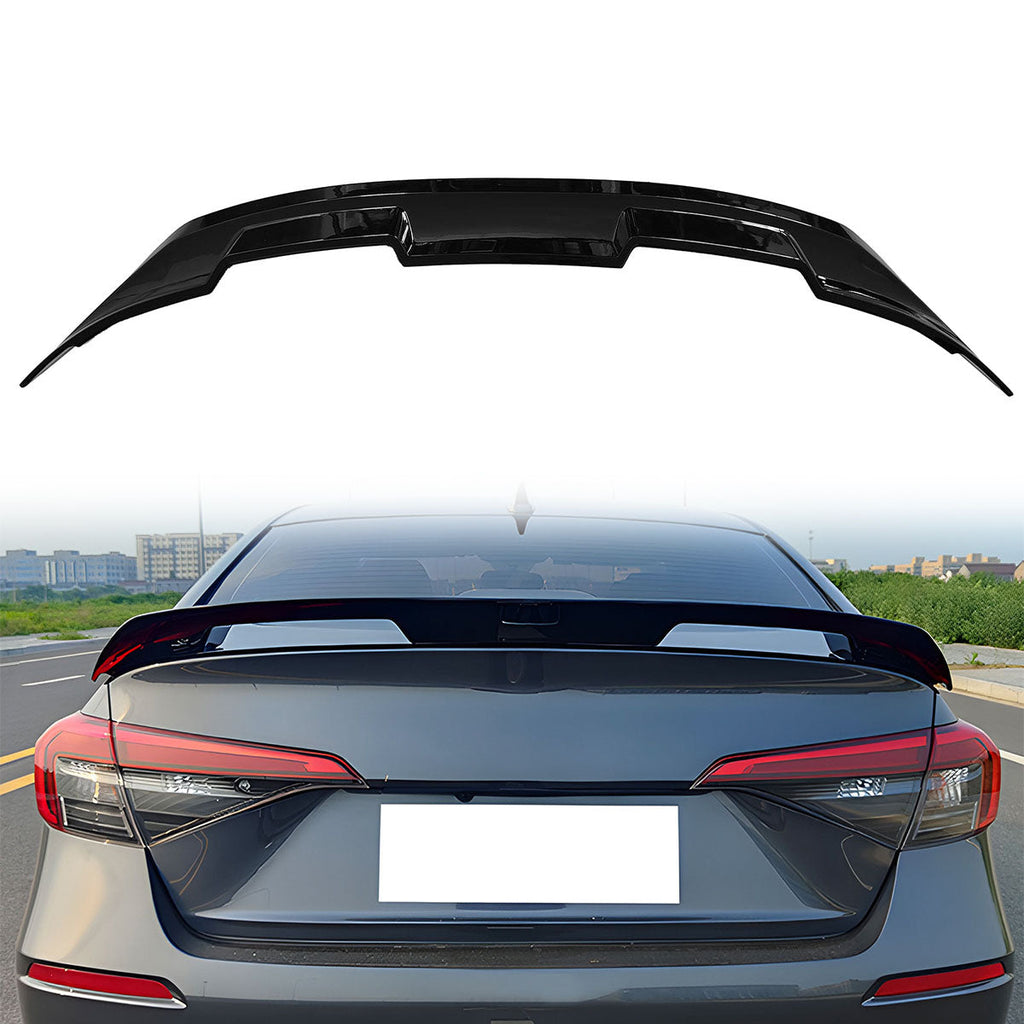 2022-2025 Honda Civic Sedan 11th Gen Gloss Black Trunk Spoiler Lip ABS