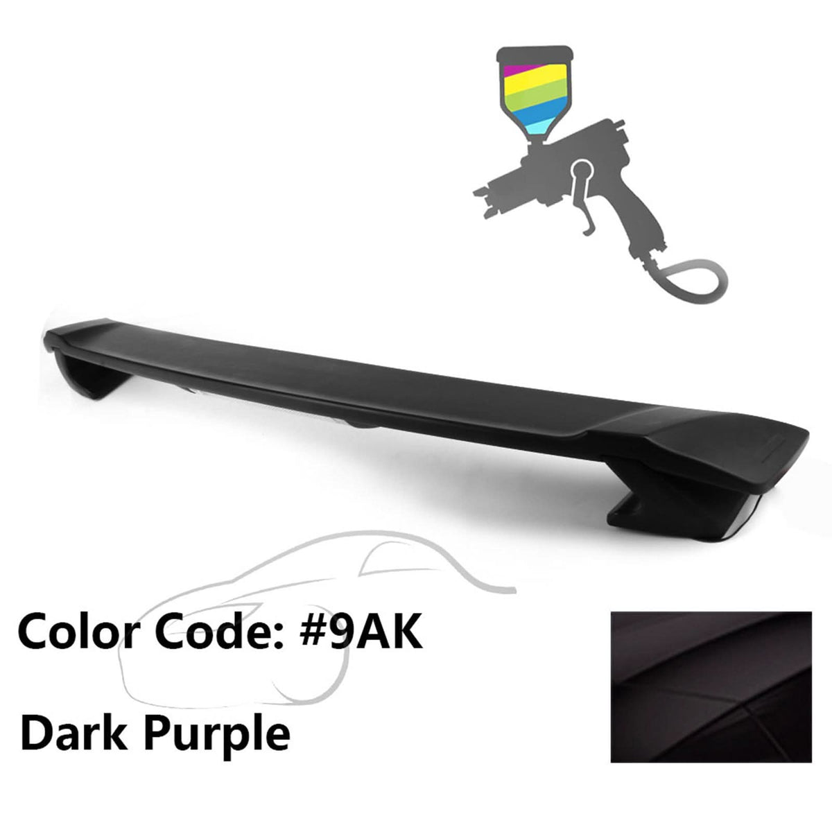 2009-2013 Corolla Sedan Sportivo Trunk Spoiler & LED Brake Light ABS