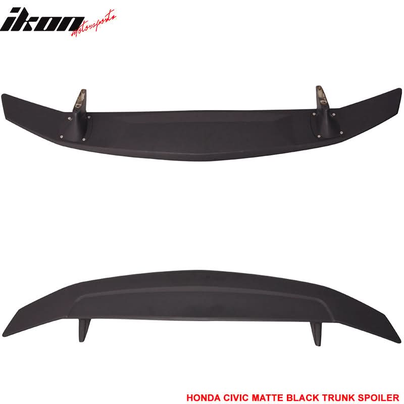 2013-2015 Honda Civic 4Dr Sedan Matte Black Rear Trunk Spoiler ABS