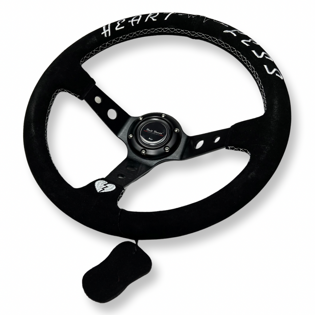 Suede 350mm Steering Wheel + Short Hub Adapter Kit For Ford F 150 350 450