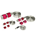 Universal Braided Hose Set Red Stainless Steel