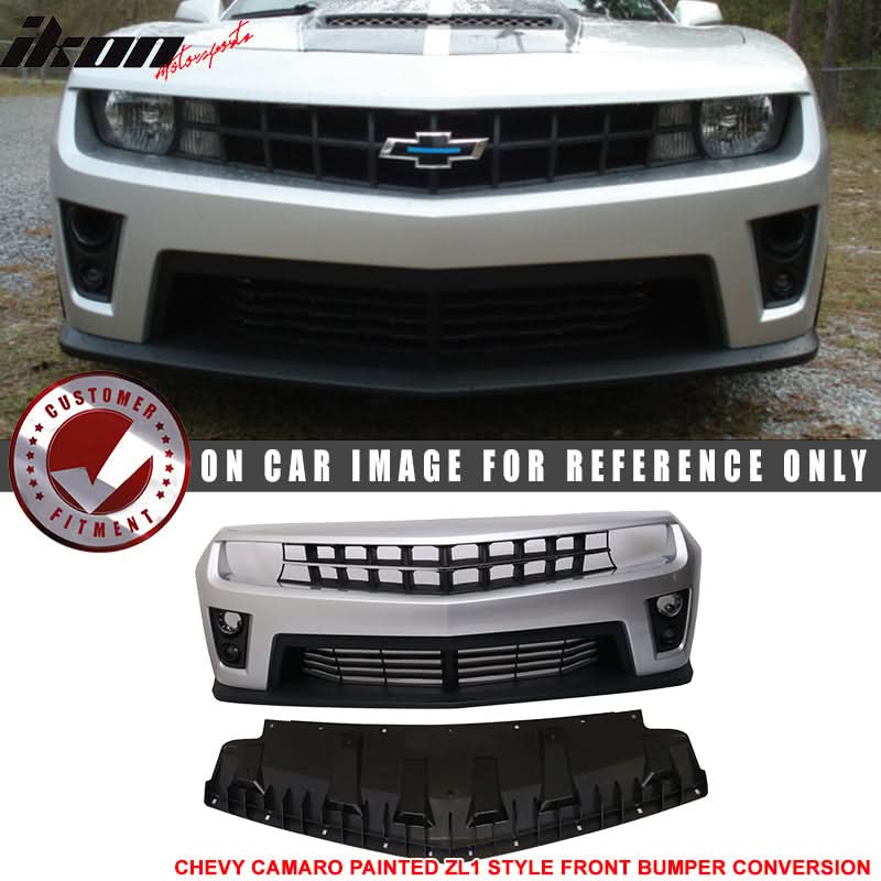 Fits 10-13 Camaro ZL1 Front Bumper Switchblade Silver Metallic