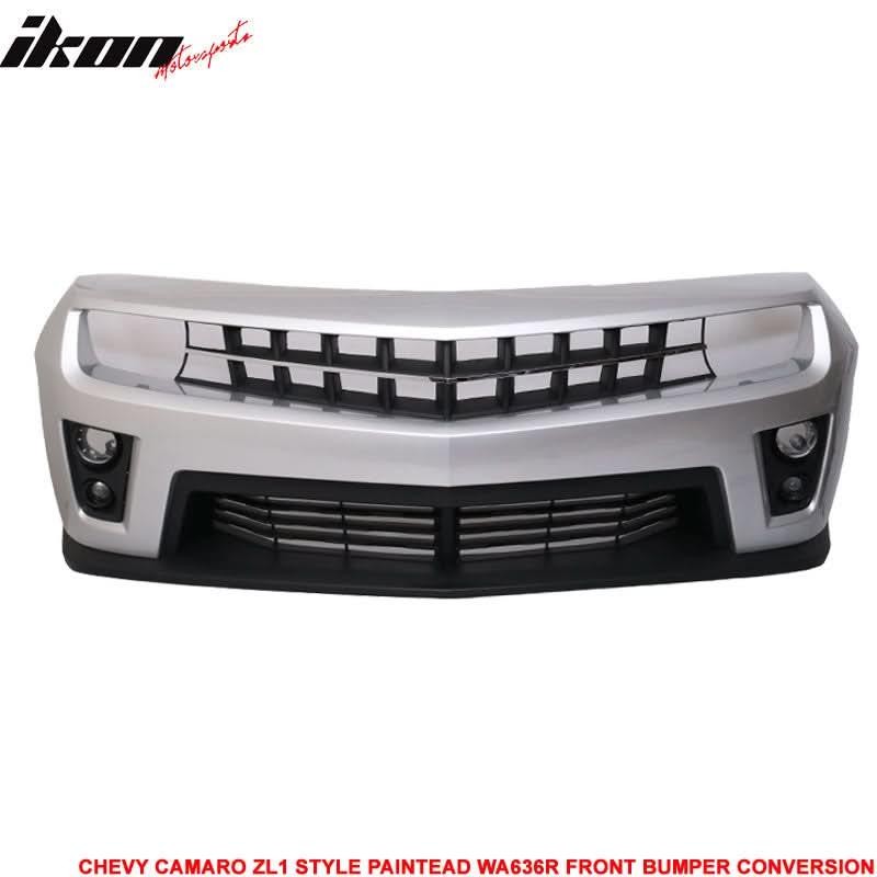 Fits 10-13 Camaro ZL1 Front Bumper Switchblade Silver Metallic