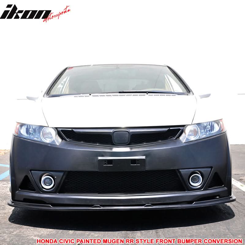 2006-2011 Honda Civic Mugen Style Painted Taffeta White Front Bumper