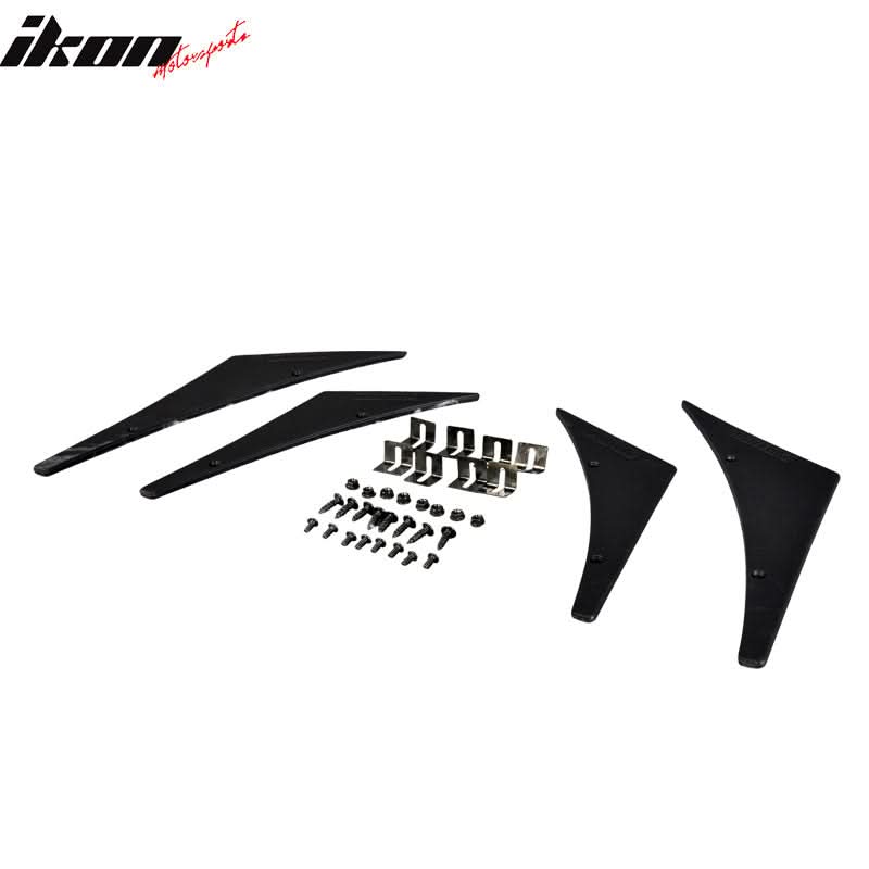 Universal GMC 4 PCS Front Bumper Lip Splitter Fin Spoiler Canard