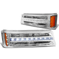 2003-2006 Chevrolet Silverado LED DRL Bumper Lights Chrome Housing