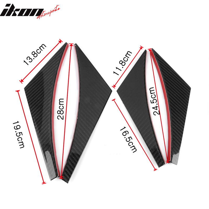 Universal Fit 4PCS V2 Front Bumper Lip Canard Splitter Carbon Fiber