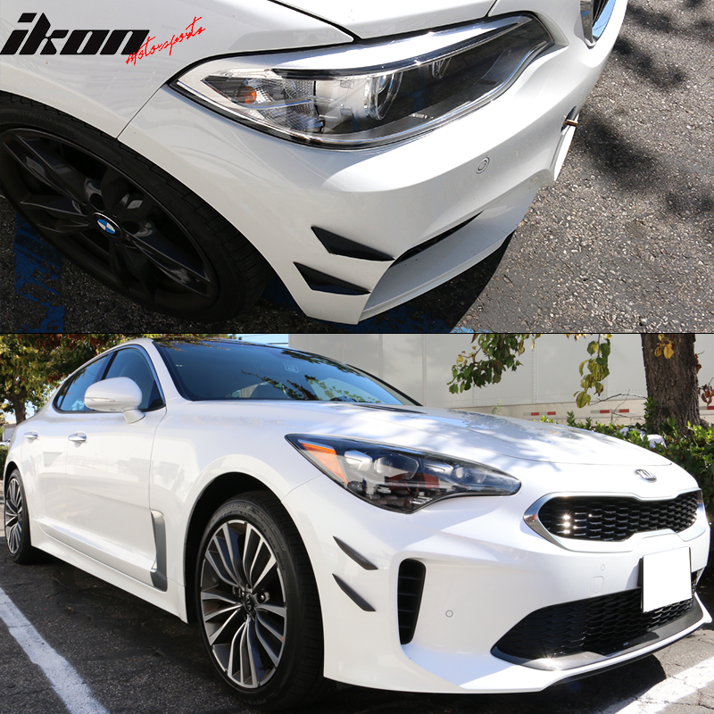 Universal V3 Style Front Bumper Lip Canards Splitters Fin 4Pc CF