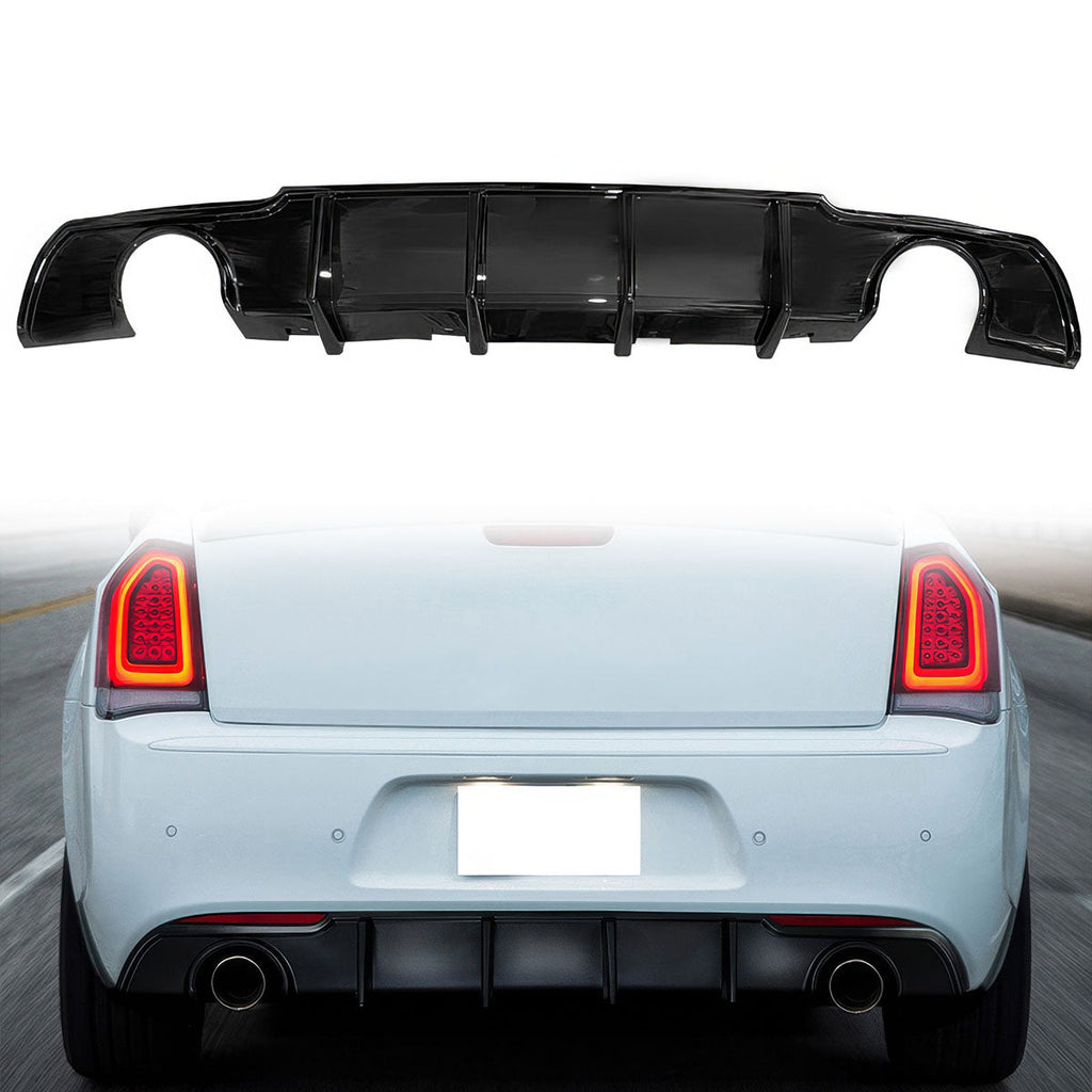 2015-2024 Chrysler 300 4 Shark Fin Style Rear Diffuser Lip PP