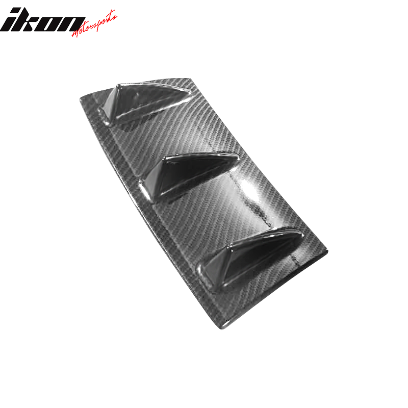 Universal 14"x6" 3 Fins Carbon Fiber Print Rear Bumper Diffuser ABS