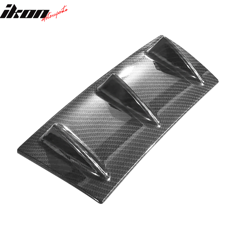 Universal 14"x6" 3 Fins Carbon Fiber Print Rear Bumper Diffuser ABS