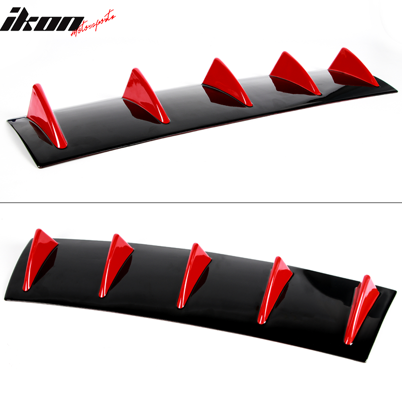 23" x 6" Universal Rear Bumper Diffuser Lip 5 Shark Fins Under