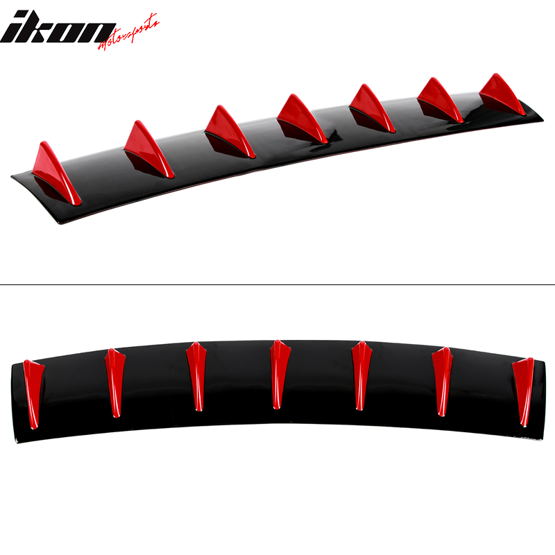 33" x 6" Universal Rear Bumper Diffuser Lip 7 Shark Fins Under