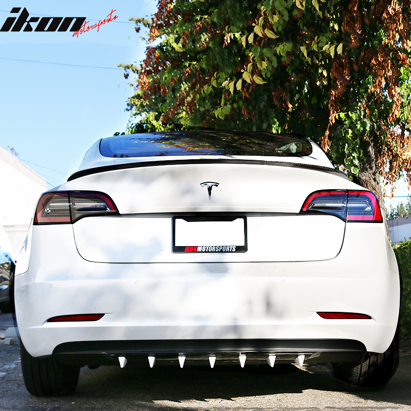 33" x 6" Universal Rear Bumper Diffuser Lip 7 Shark Fins Under